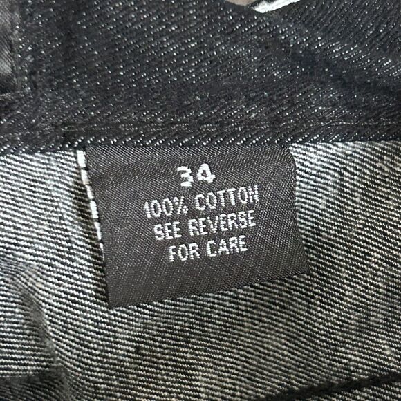 Qruel Jeans Co. Mens 34 X 30 1/2 Embroidered Pocket Skater Denim Black Jeans - Picture 3 of 16